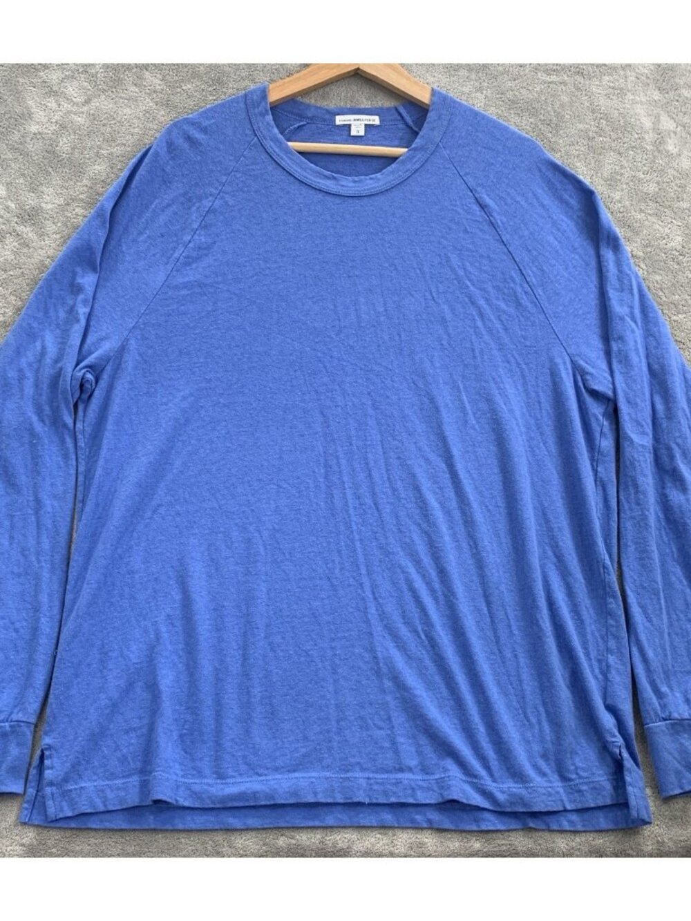 James Perse Shirt Mens 3 Raglan Sleeve Cotton Linen Blend Pullover Crewneck Tee